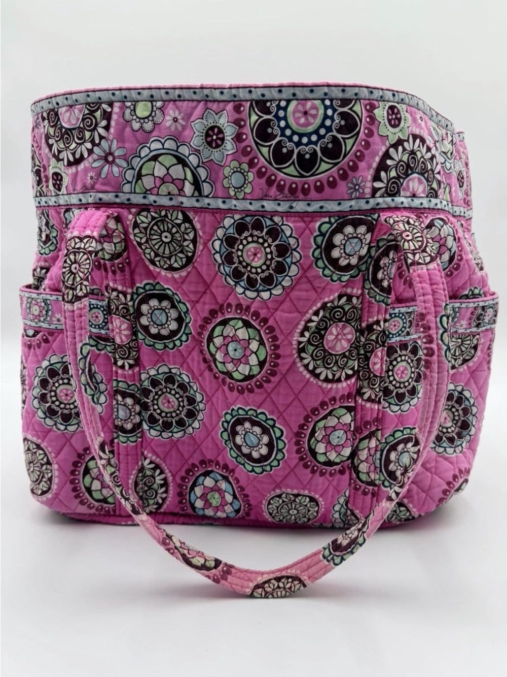 Vera Bradley Grand XL Tote Cupcake Pink Retired Rare Print